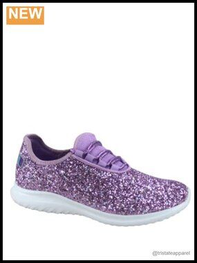 Glitter Fashion Sneakers Lace-Up Lightweight Walking Shoes